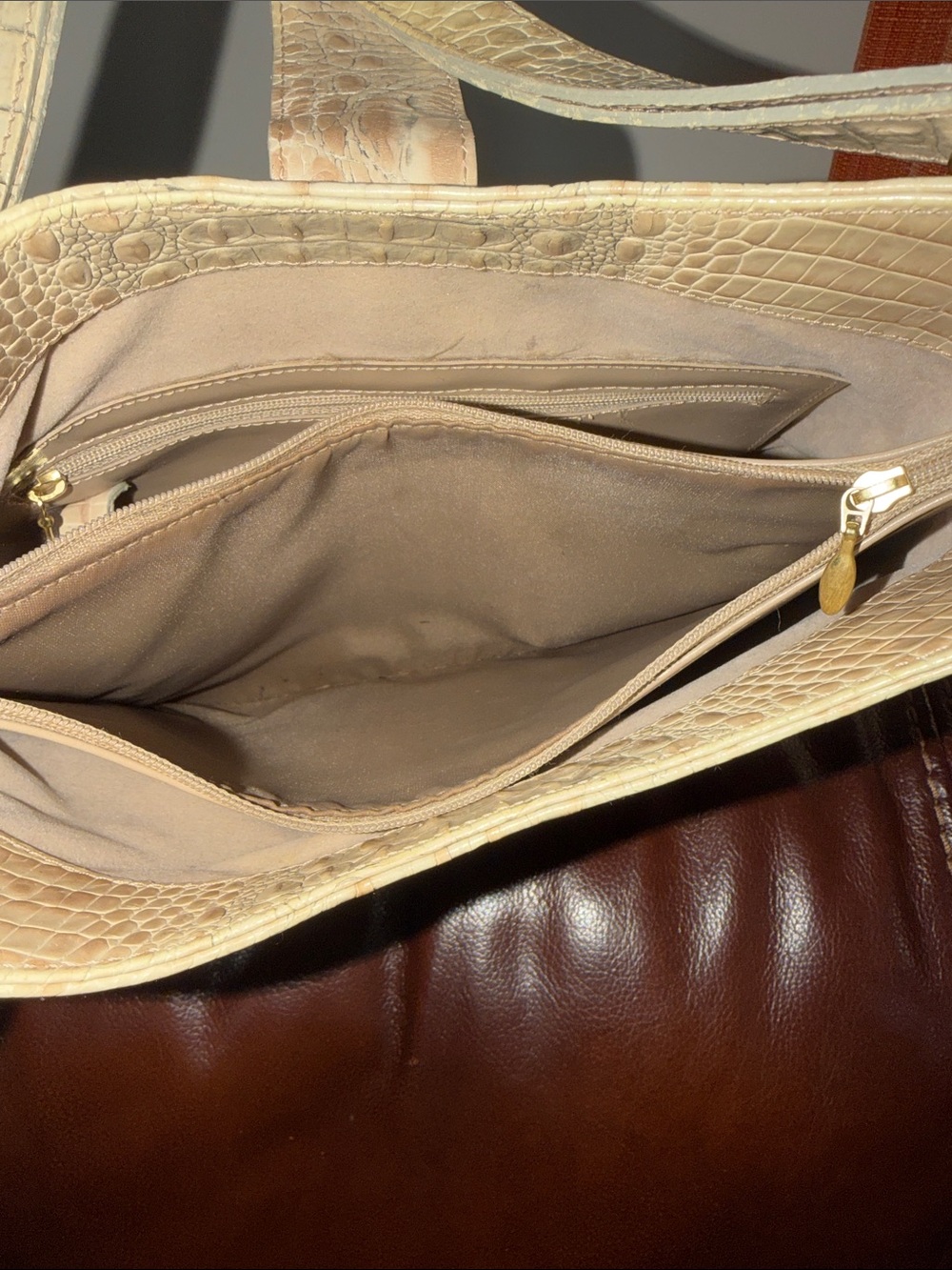 ‼️Brahmin Croc Embossed Leather Shoulder Bag - Picture 11 of 12